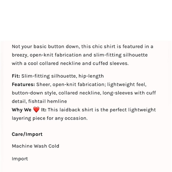 FREE PEOPLE LADIES NOT YOUR BASIC BUTTON DOWN LONG SLEEVE FISHTAIL HEMLINE NWOT - Picture 5 of 5